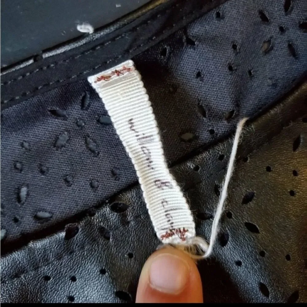 Anthropologie Black Pleather Blouse